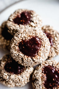 Healthy Raspberry Thumbprint Breakfast Cookies