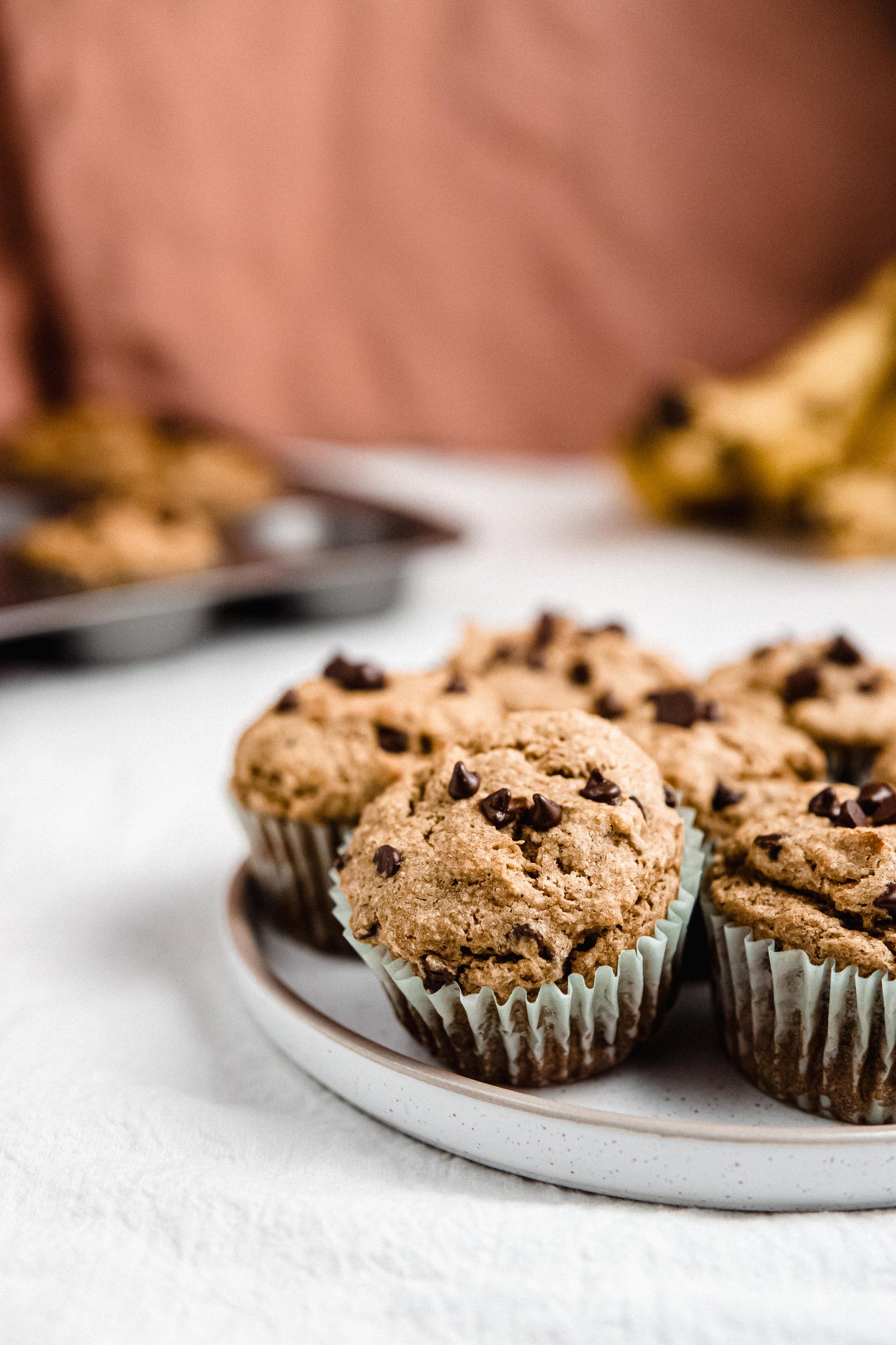 Gluten Free Browned Butter Banana Chocolate Chip Muffins with Golden Hour Toni